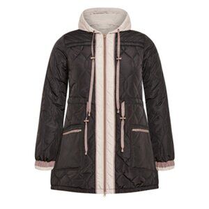 AVENUE CLIO QUILT PADDED HOODED NECK COAT